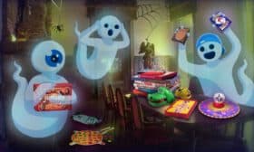 Ghosts in a haunted house checking out the best 90s board games