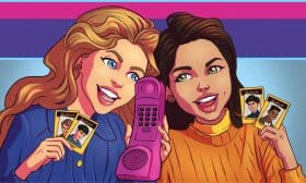 Two girls playing their favorite board game, the Dream Phone