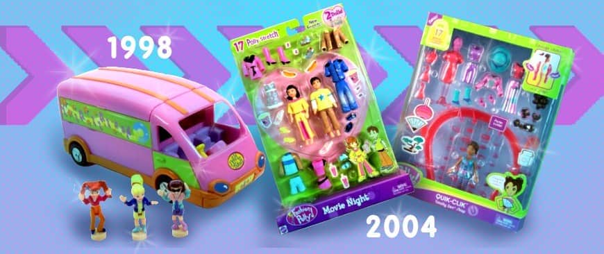 The changes to the Polly Pocket toy design in 1998 and 2004