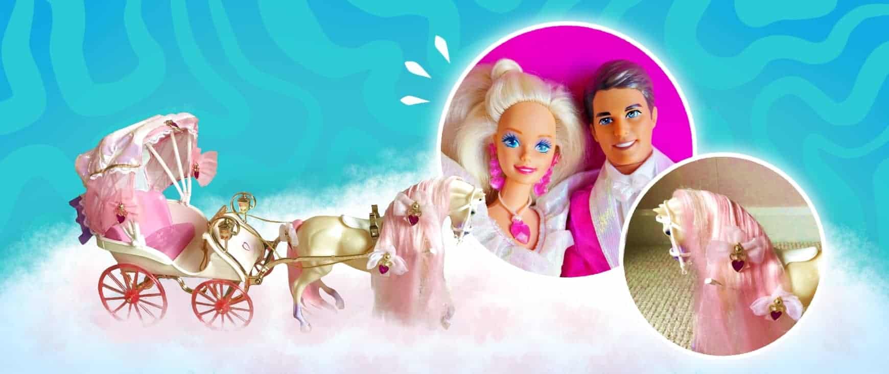 Barbie Crystal Hearts Horse and Carriage