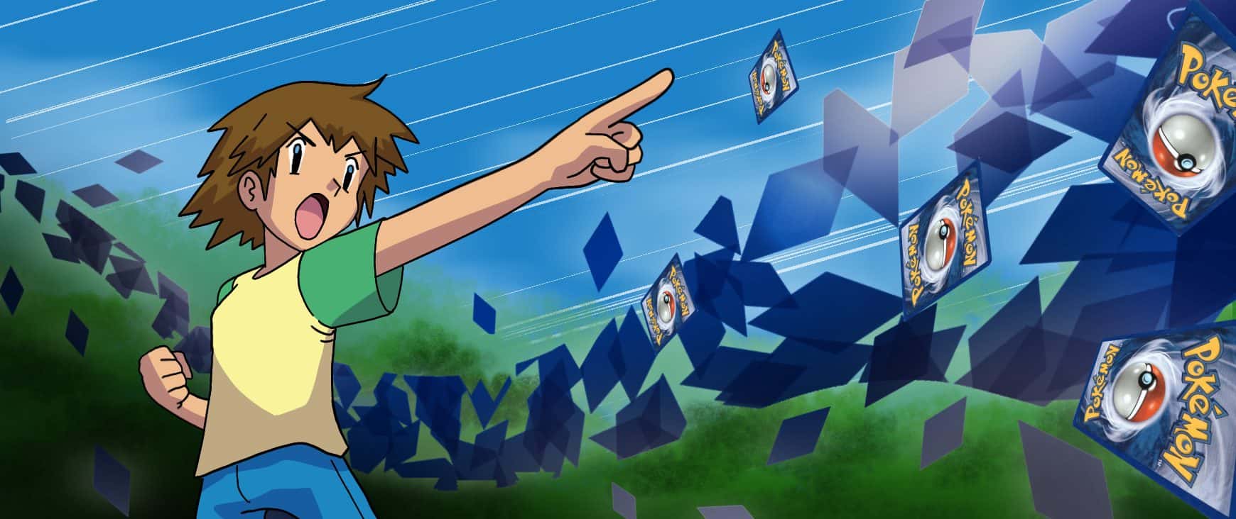 Pokémon cards flying through the air!