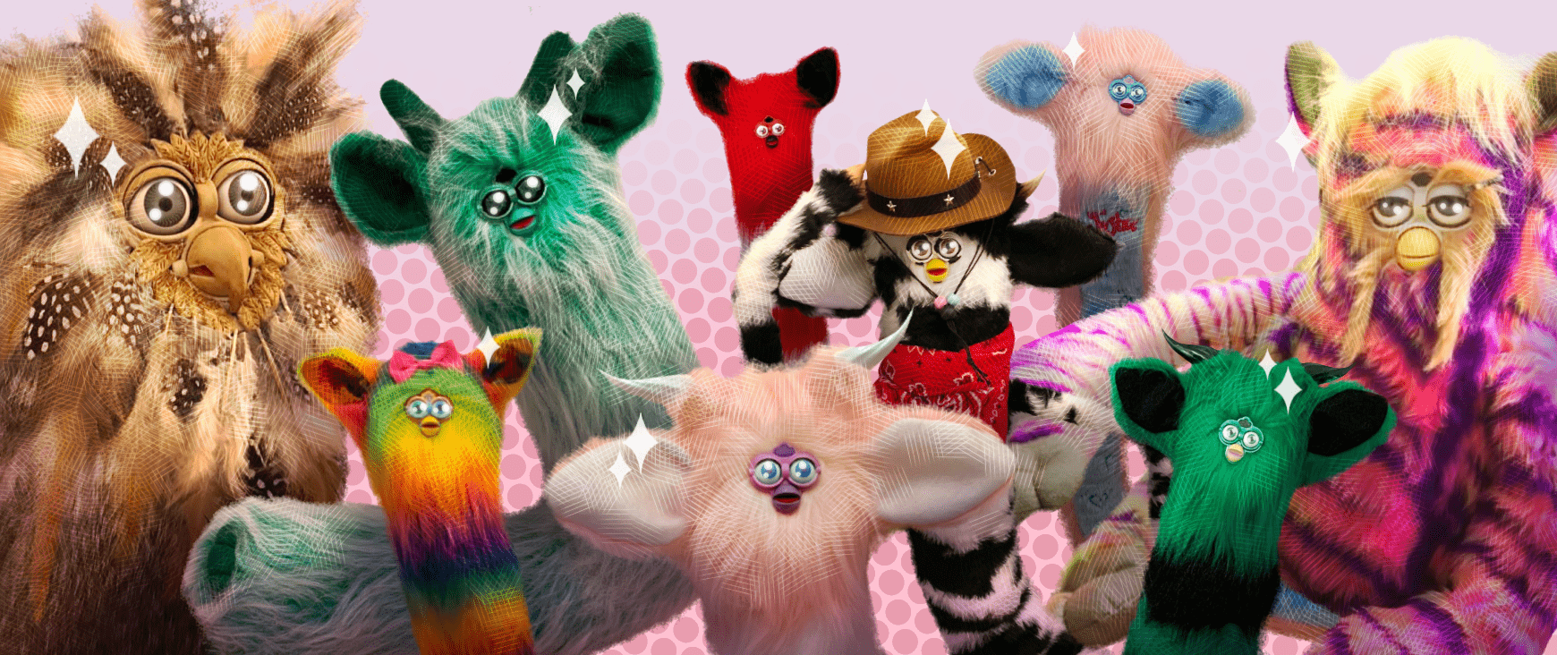 Collage of Furb Exotic Long Furbies