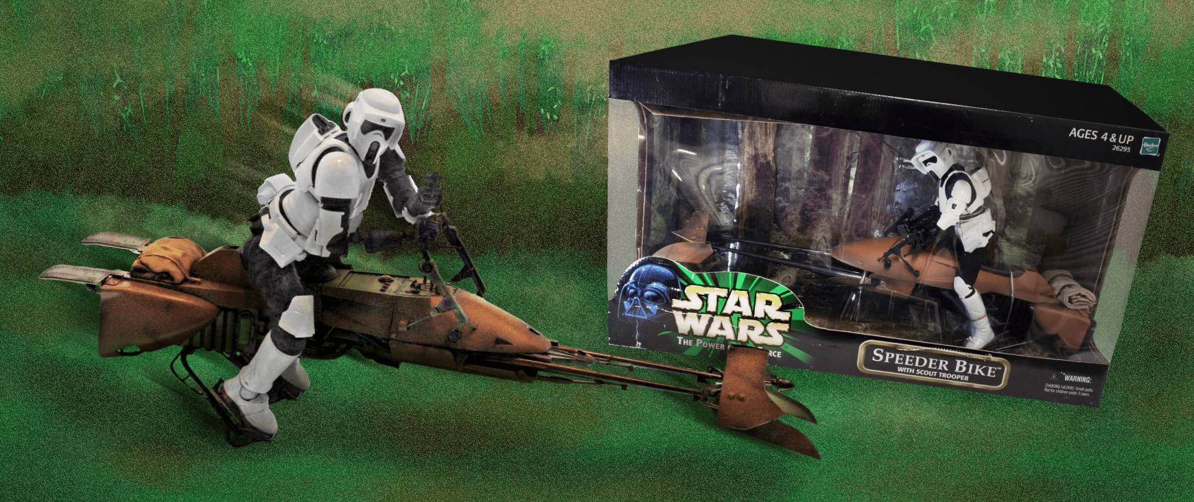 Power Of The Force 12” Speeder Bike With Scout Trooper 