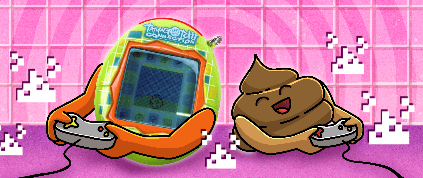 Tamagotchi poop playing mini-games