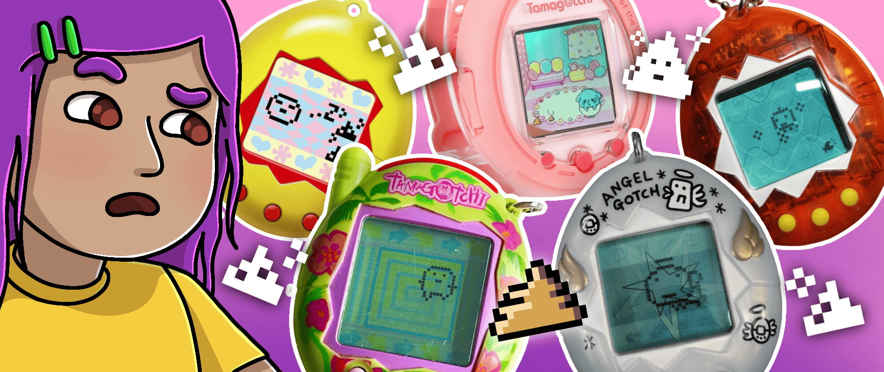 Different types of Tamagotchi poop