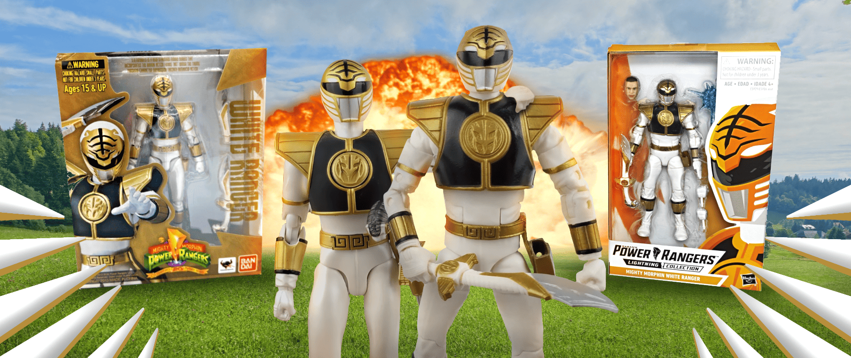 Bandai vs Hasbro White Ranger action figure