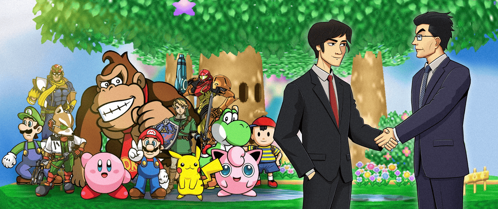 Creators of Super Smash Bros Sakurai and Satoru Iwata