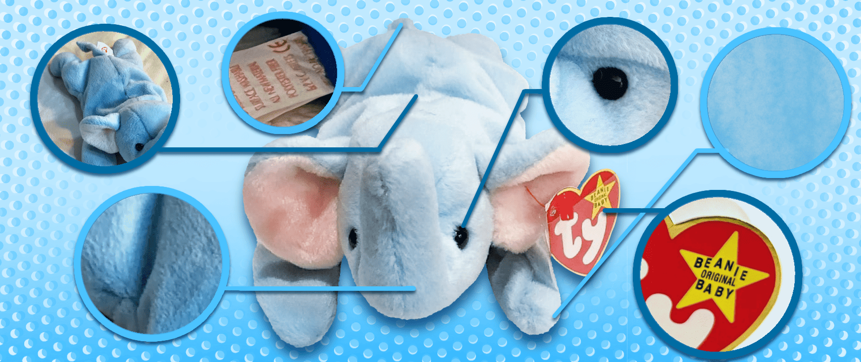 Peanut beanie baby light blue value outlet