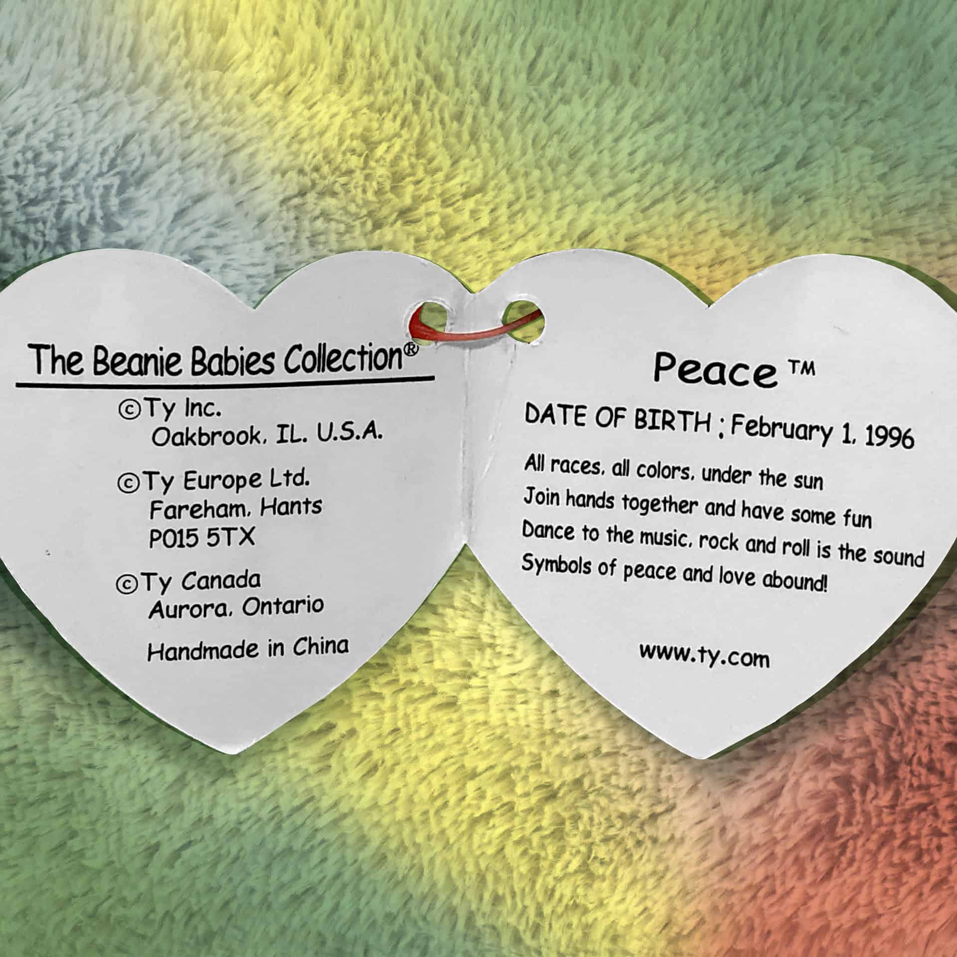 Peace the Bear info and poem inside hang tag