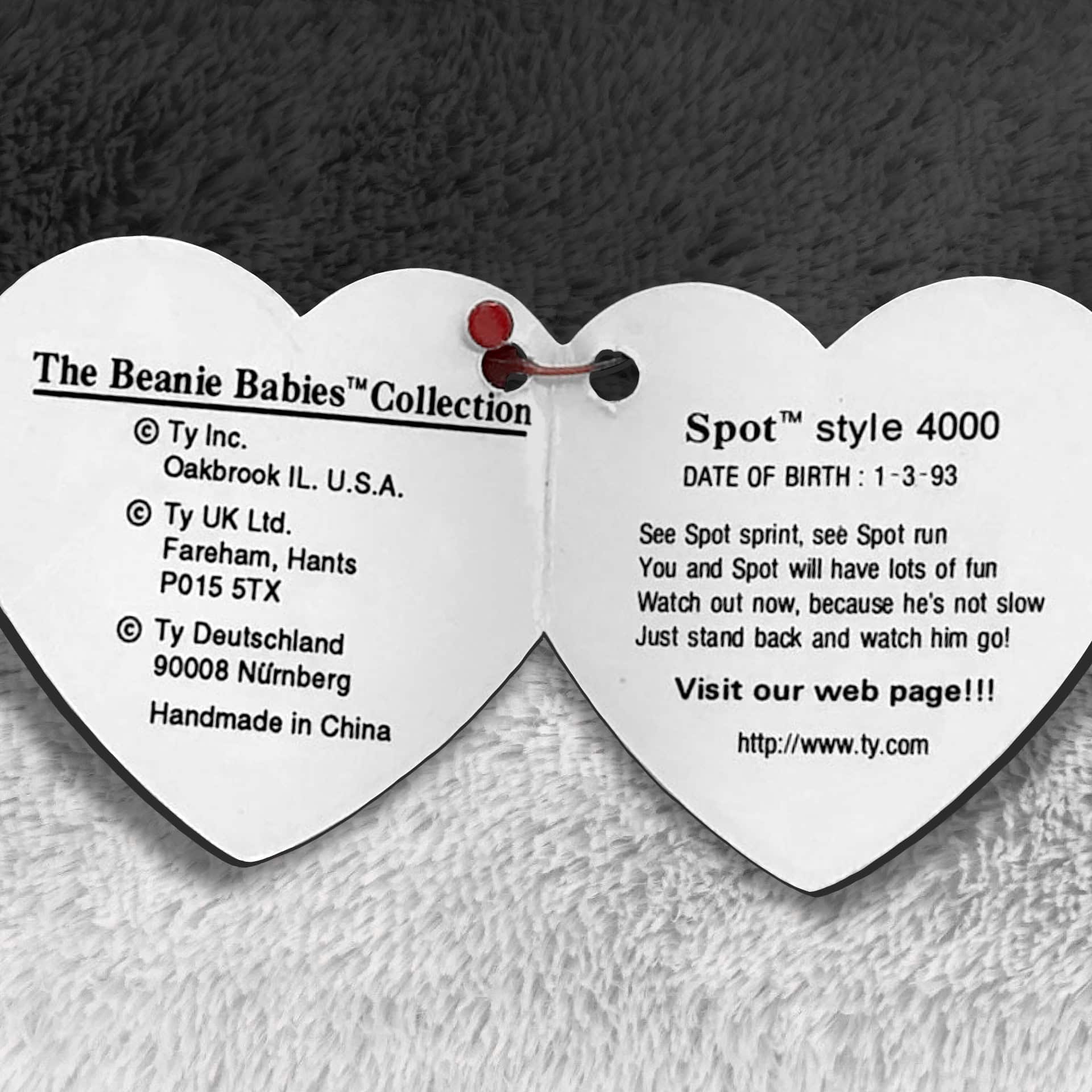 Spot the Dog with spot info and poem inside hang tag