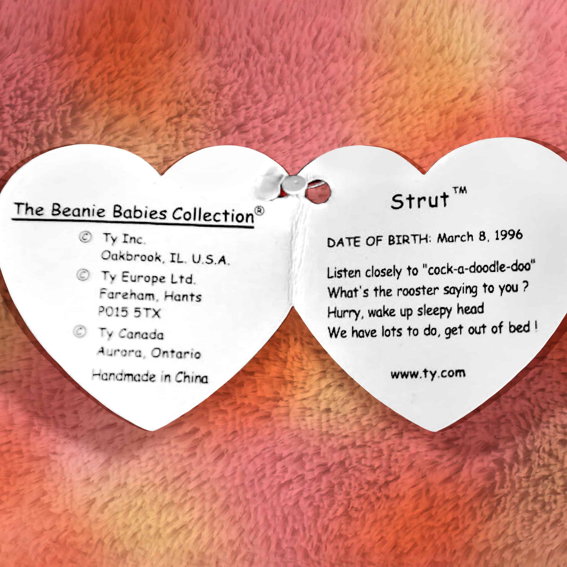 Strut the Rooster info and poem inside hang tag